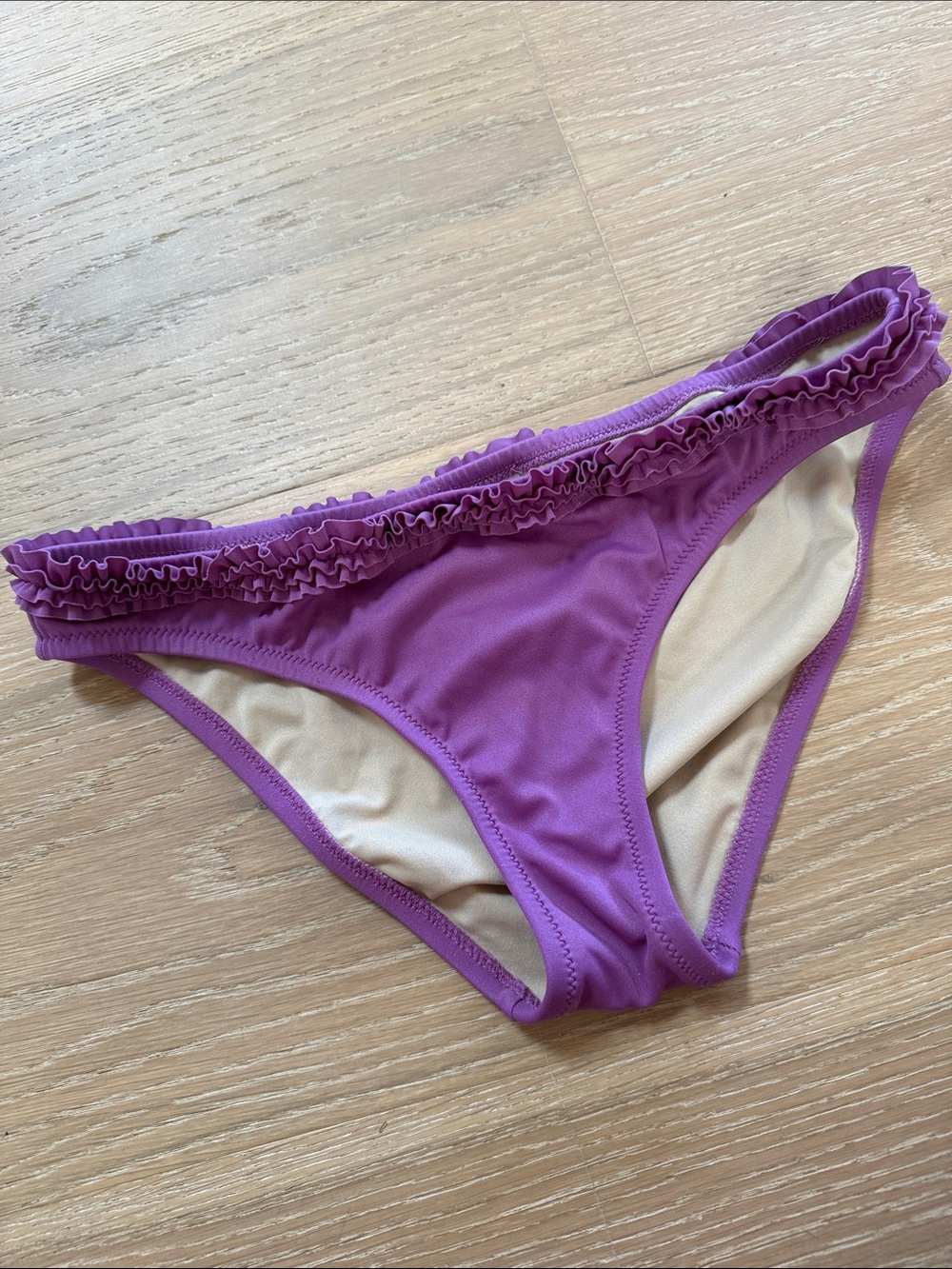 J. Crew Lilac Ruffle Bikini Bottoms